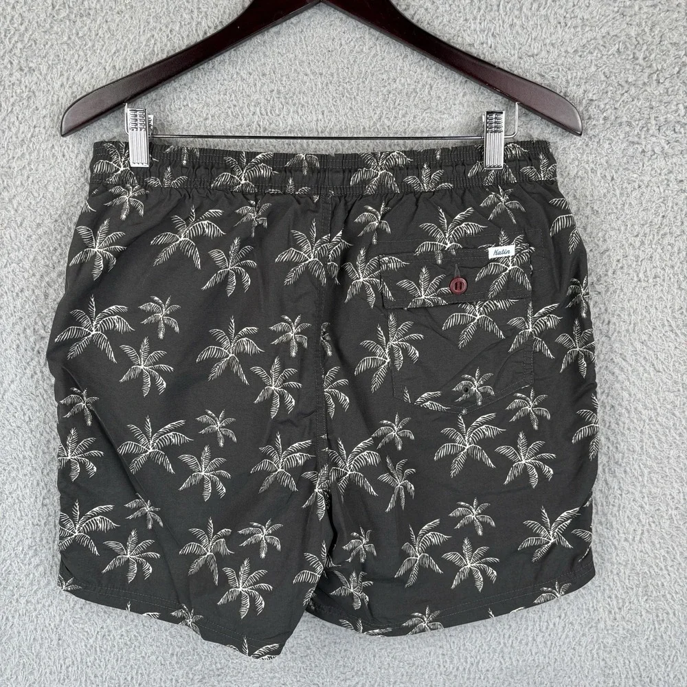 Katin Board Shorts Mens Large Black 34x6 Palm Tree Tropical Swim Trunks Beach
